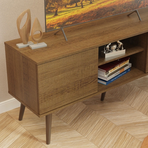 Meuble téléviseur Madesa 2 portes et 2 tablettes avec système d'organisation des câbles pour 50 et 55&nbsp;po Meuble multimédia multimédia Meuble en