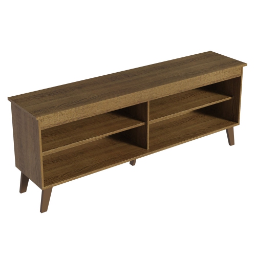 Madesa TV Stand Unit with 4 Shelves and Cable Management for 55, 65 Inch Media Console Entertainment Center Modern Wooden Television Cabinet - Rustic