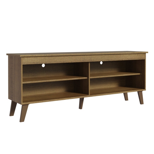 Madesa TV Stand Unit with 4 Shelves and Cable Management for 55, 65 Inch Media Console Entertainment Center Modern Wooden Television Cabinet - Rustic