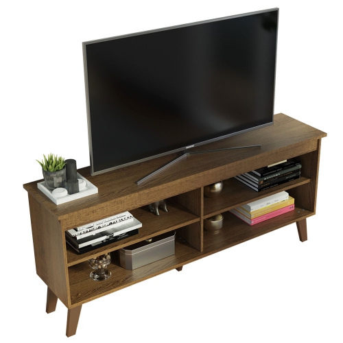 Meuble pour téléviseur Madesa avec 4 tablettes et organisation des câbles, meuble pour téléviseur jusqu’à 55 po, en bois, 23 po de hauteur x 12 po de