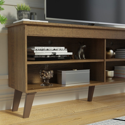 Meuble pour téléviseur Madesa avec 4 tablettes et organisation des câbles, meuble pour téléviseur jusqu’à 55 po, en bois, 23 po de hauteur x 12 po de