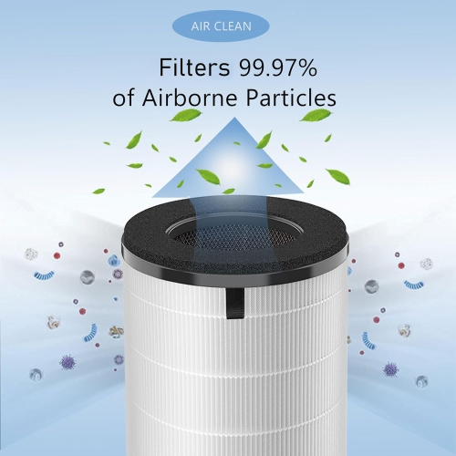 Filtre de rechange HEPA AP-T45 AP-T40FL compatible avec le purificateur d'air 5-en-1 Total Clean de Homedics, AP-T40 2 AP-T45WT AP-T40WT AP-T45-BK