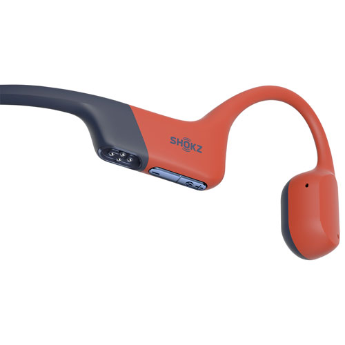 Écouteurs Bluetooth étanches à oreilles libres et à conduction osseuse OpenSwim Pro de Shokz - Rouge