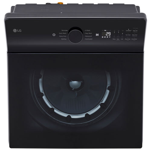 Laveuse à chargement par le haut haute efficacité de 6,1 pi³ de LG - Noir mat