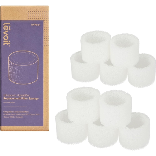 LEVOIT 10-Pack Humidifier Replacement Filters, Capture Fine Particles in Water Tank to Improve Humidification Efficiency, Compatible with