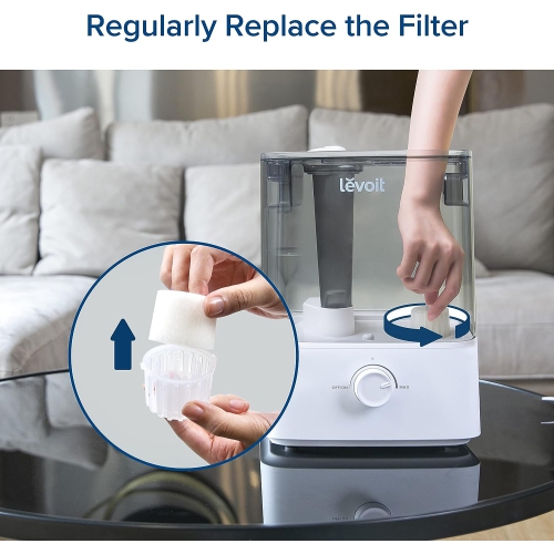 LEVOIT 10-Pack Humidifier Replacement Filters, Capture Fine Particles in Water Tank to Improve Humidification Efficiency, Compatible with