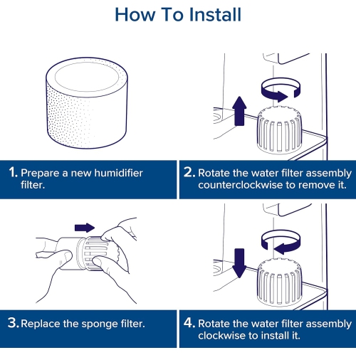 LEVOIT 10-Pack Humidifier Replacement Filters, Capture Fine Particles in Water Tank to Improve Humidification Efficiency, Compatible with
