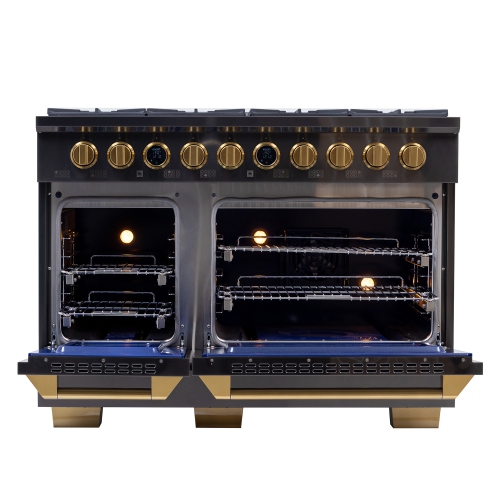 KUCHT Professional 48-inch 8 Burners Double Oven Dual Fuel Range for Propane Gas in Gemstone with Kucht Horus Thermostat