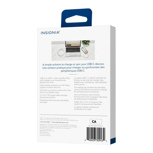 Insignia 2.1m USB-C to USB-C Cable - Only at Best Buy