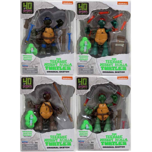 Teenage Mutant Ninja Turtles 5 Inch Action Figure Original Sketch - Set of 4