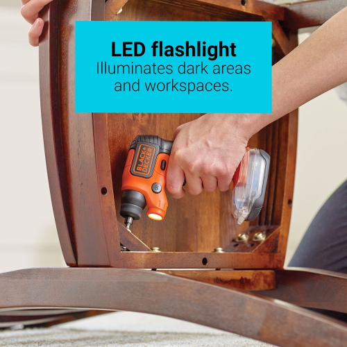 BLACK+DECKER LightDriver 4V MAX* Cordless Screwdriver with Storage PAK