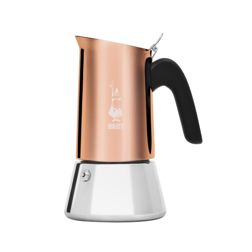 Bialetti - New Venus Induction, Stovetop Coffee Maker, 18/10 Steel, 4 Cups, Aluminum, Copper,Silver