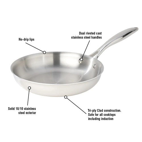 Meyer - SuperSteel Tri-Ply Clad Stainless Steel Frying Pan, Induction Cooktop Compatible