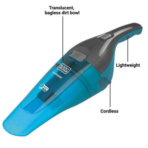 BLACK+DECKER dustbuster QuickClean Cordless Wet/Dry Handheld Vacuum, Turquoise