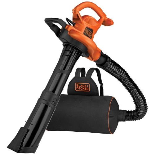 BLACKDECKER  Black+Decker Leaf Blower Vacuum Back Pack And Mulcher, Power Boost Up to 250 Mph, 400 Cfm, Corded (Bebl7000-Ca)