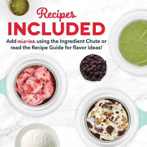 DASH My Mug Ice Cream Maker, for Ice Cream, Gelato, Sorbet, Frozen Yogurt, and Custom Mix-Ins, with 1 Pint Bowls