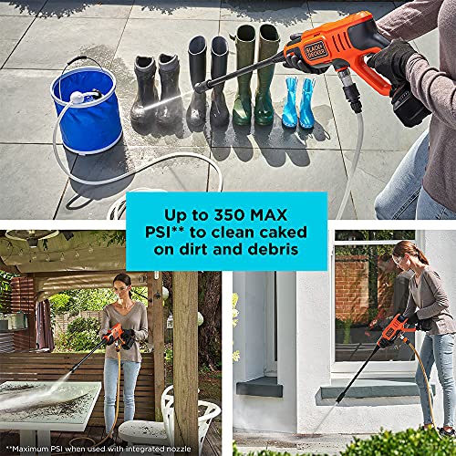 BLACK+DECKER 20V MAX Pressure Washer, 350 PSI