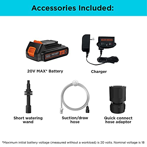BLACK+DECKER 20V MAX Pressure Washer, 350 PSI