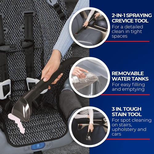 Bissell - nettoyeur en profondeur portatif - AutoCare SpotClean avec suceur plat 2-en-1 pour nettoyer les espaces restreints | 1400P , Noir