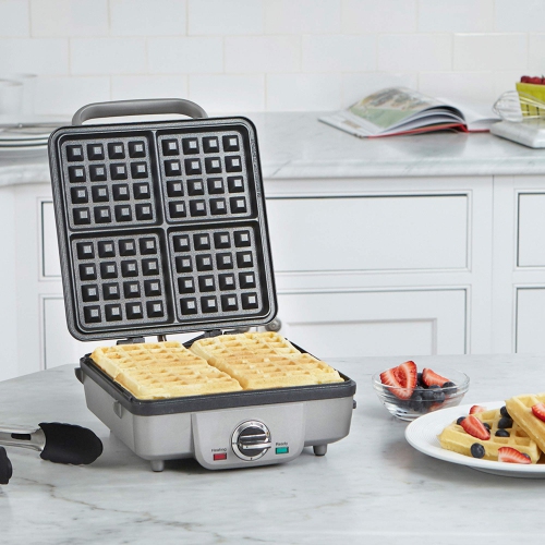 Cuisinart – gaufrier belge WAF-350C avec plaque à crêpes, argenté