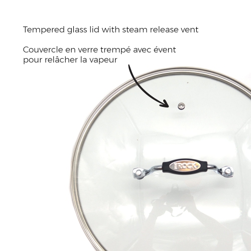 Starfrit The Rock 30cm Non-Stick Jumbo Cooker Pan with Lid - Durable Forged Aluminum - Oven Safe - Black