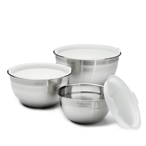 Ensemble de 3 bols à mélanger en acier inoxydable avec couvercles CTG-00-SMBC de Cuisinart