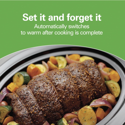 Hamilton Beach Programmable Slow Cooker, 6 Quart Capacity, Silver, 33463