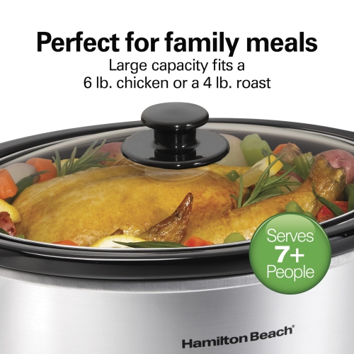 Hamilton Beach Programmable Slow Cooker, 6 Quart Capacity, Silver, 33463