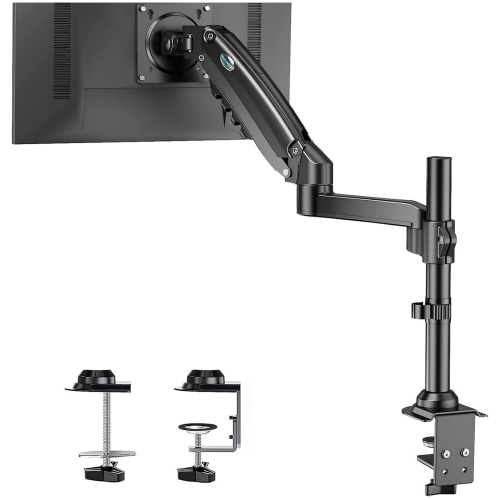 NIERBO  Single Monitor Mount, Adjustable Monitor Arm Desk Mount Fits 13-32 Inch Screen, Holds 19.8Lb, Gas Spring Monitor Stand \w 24.41 Inch Max