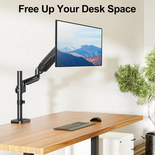 Single Monitor Mount, Desk Mount for 13-32 inch Computer Screen, Adjustable Tall Monitor Arm with 25 inch Max Height, Holds 4.4-19.8 lbs, Full Motion