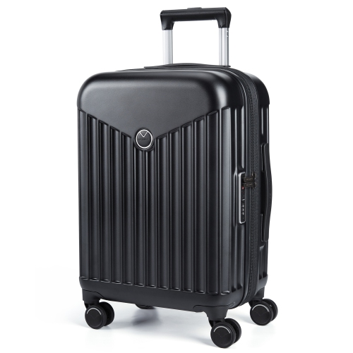 Valise rigide de 20 po à roulettes pivotantes Odyssey de Bagsmart Airline - Noir