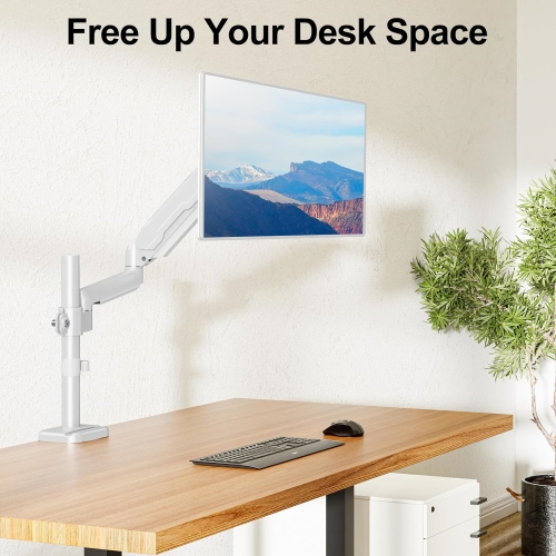 Single Monitor Mount, Desk Mount for 13-32 inch Computer Screen, Adjustable Tall Monitor Arm with 25 inch Max Height, Holds 4.4-19.8 lbs, Full Motion