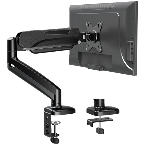 NIERBO  Single Monitor Desk Mount, Adjustable Gas Spring Monitor Arm Support Max 32 Inch, 4.4-17.6Lbs Screen, \w Clamp/grommet Mounting Base, Vesa