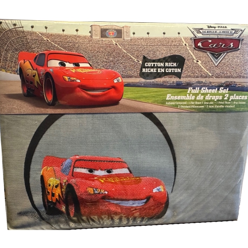 Disney Pixar Cars 2 Full Sheet Set for Kids - 4 Pieces Multicolor Bedding Set with Printed Character