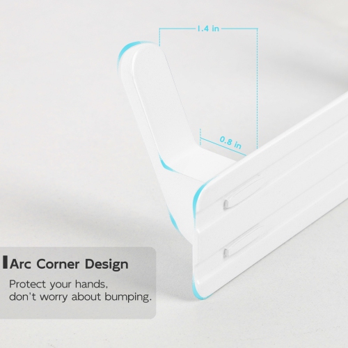 Metal Wall Hooks, 4 White Horizontal Hooks, Bathroom Kitchen Entry Organiser