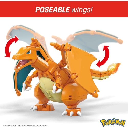 MEGA Pokemon Action Figure Building Toys Set, Charizard with 222 Pieces, 1 Poseable Character, 4 Inches Tall
