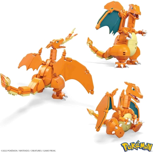 MEGA Pokemon Action Figure Building Toys Set, Charizard with 222 Pieces, 1 Poseable Character, 4 Inches Tall