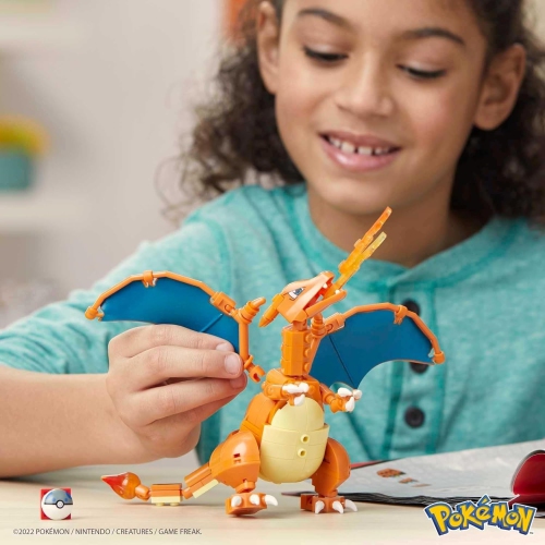 MEGA Pokemon Action Figure Building Toys Set, Charizard with 222 Pieces, 1 Poseable Character, 4 Inches Tall