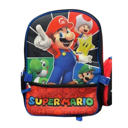 Sac à dos Super Mario Bros Character de 16 po avec sac-repas pour filles garçons