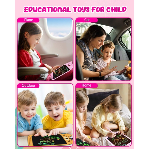 Drawing Pad for 3-8 Years Old Girls Boys,10 Inch LCD Writing Tablet, Educational Birthday Gift for 3-8 Years Old Kids, Pink