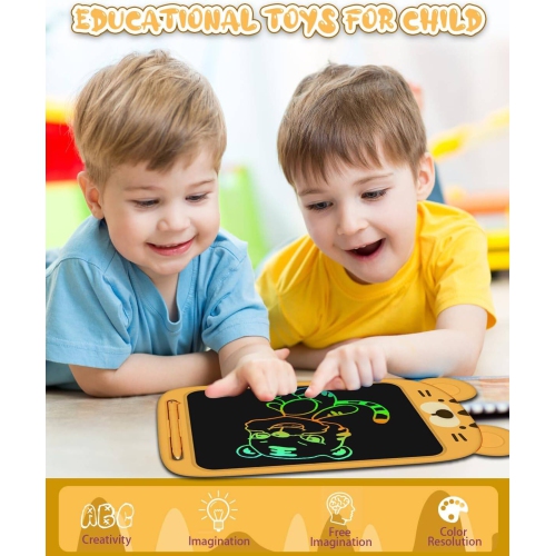 Bloc à dessin pour garçons de 3-8 ans, tablette d’écriture ACL de 10 po, cadeau d’anniversaire éducatif pour enfants de 3-8 ans, jaune