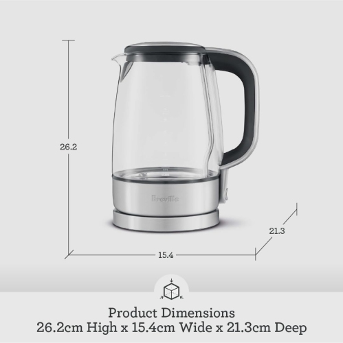 Breville USA BKE595XL The Crystal Clear Electric Kettle, 2.3, Glass