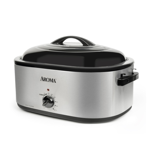 AROMA HOUSEWARES  Aroma 22Qt. Roaster Oven With Self Basting Lid Stainless Steel