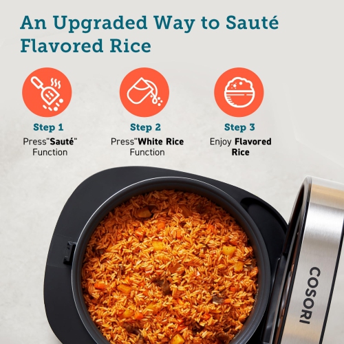 Cuiseur à riz à 18 fonctions COSORI Micom, réchaud, cuiseur à vapeur, mijoteuse, sauté avec 50 recettes, minuterie, 1000 W