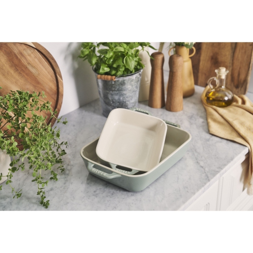 STAUB Ceramique Rectangular Baking Dish Set Eucalyptus 2 Piece