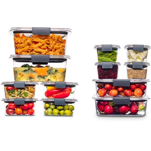 RUBBERMAID  Brilliance Storage Plastic Lids | Bpa Free, Leak Proof Food Container, Clear, 24-Piece