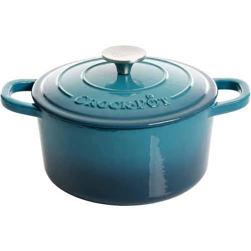 Crock-Pot – faitout rond en fonte émaillée Artisan, 3 pintes, sarcelle dégradé