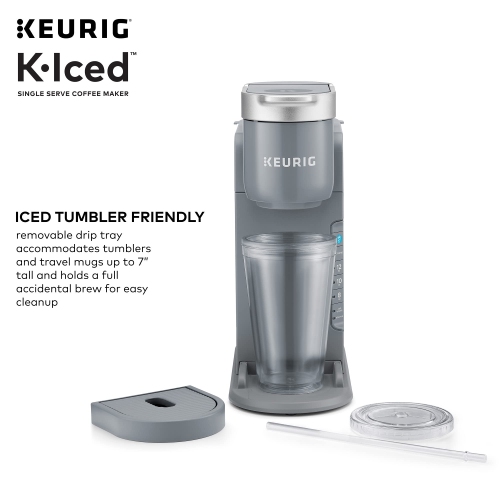 Cafetière pour une tasse K-Iced de Keurig - infuse chaud et froid - Gris