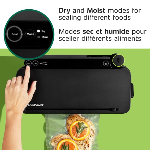 FoodSaver Premier Multi-Use Food Preservation System, Vacuum Sealing Machine with Built-In Handheld Sealer, Matte Black