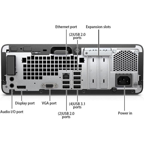 HP ProDesk 400 G4 Small Form Factor Desktop - Intel Core i5-7500, 8GB Memory, 256GB SSD + 500GB HDD, Win 11 by HP - Refurbished condition - Image 3